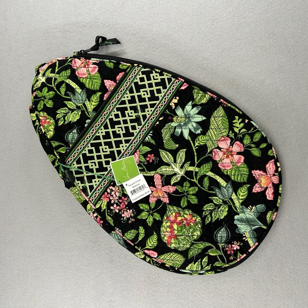 NWT Vera Bradley Botanica Quilted Racquet Cover Tennis Pickleball Retired